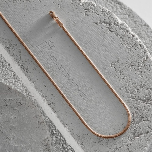 Цепь из красного золота 585, плетение «Снейк»